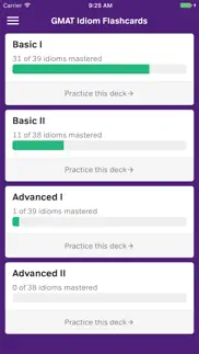 gmat idiom flashcards iphone screenshot 1