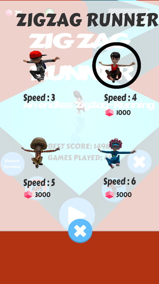 #5. Zig Zag Runner - Arcade Game (iOS) Bởi: Azar Bilisim Ticaret Limited Sirketi
