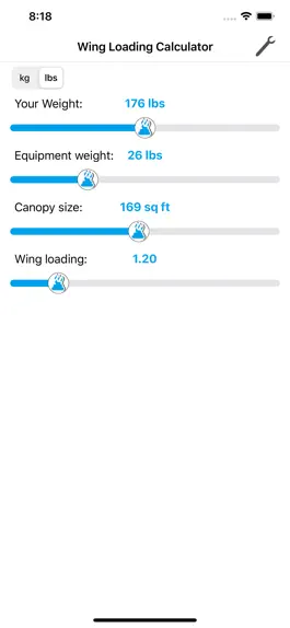 Game screenshot Fancy Wingloading Calculator mod apk