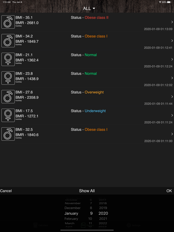 BMI&BMR Calculator iPad screenshot 3 - Health & Fitness app