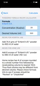 Infant Nutrition Calculator screenshot #4 for iPhone