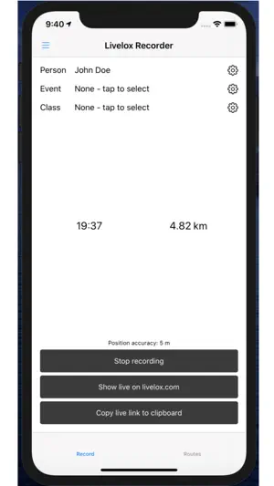 Livelox Recorder screenshot 1