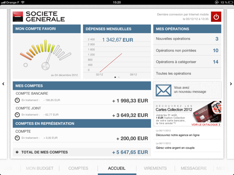 Société Générale pour iPad screenshot 2