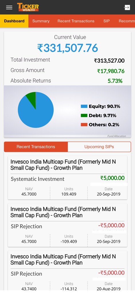 Ticker Wealth Client - Finance App | MWM