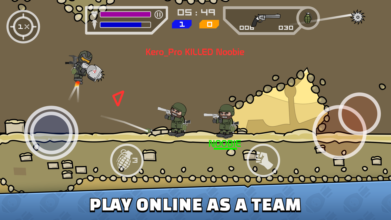 Mini Militia - Doodle Army 2 Hack screenshot 2 - iOS game interface