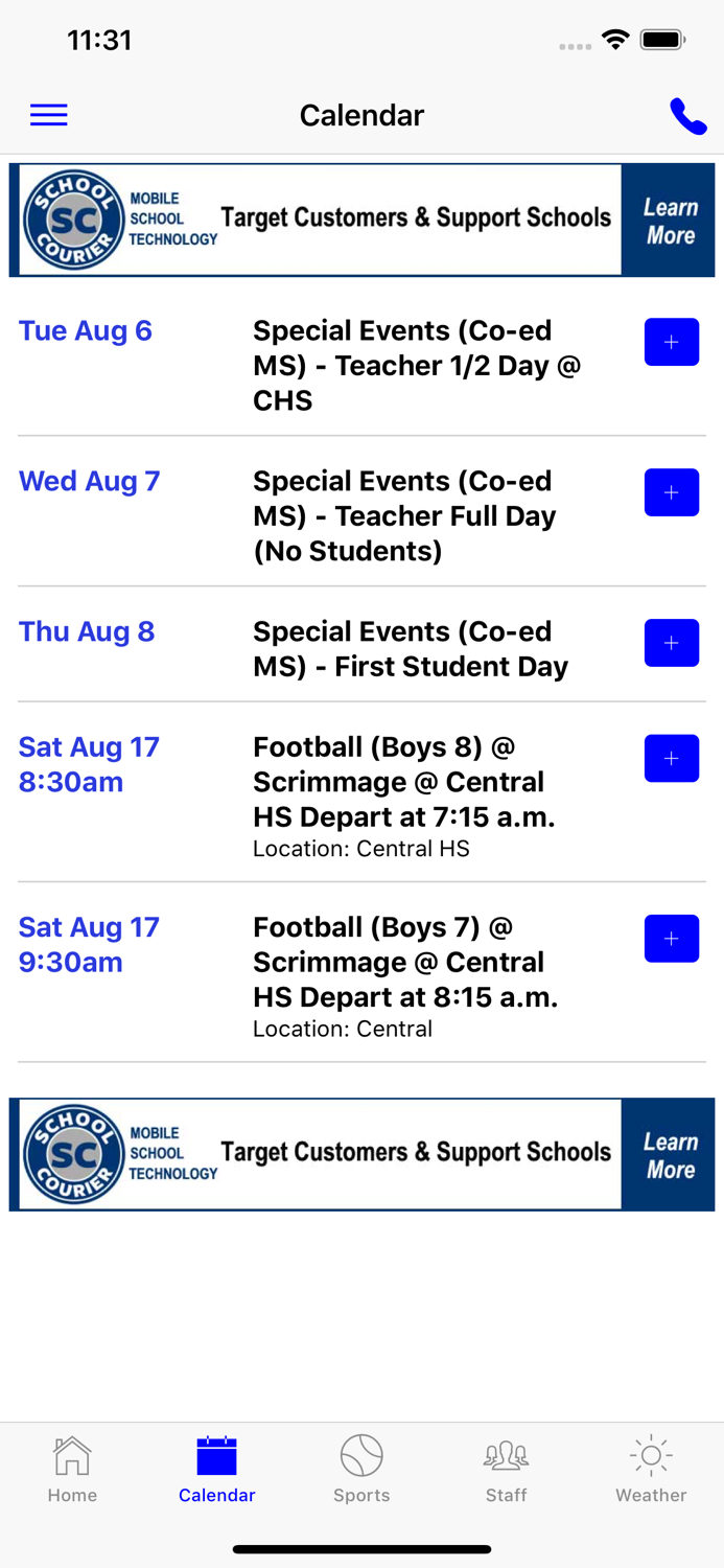 Castle North Middle Athletics