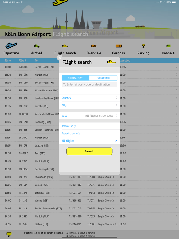 Köln Bonn Airport iPad screenshot 3 - Travel app