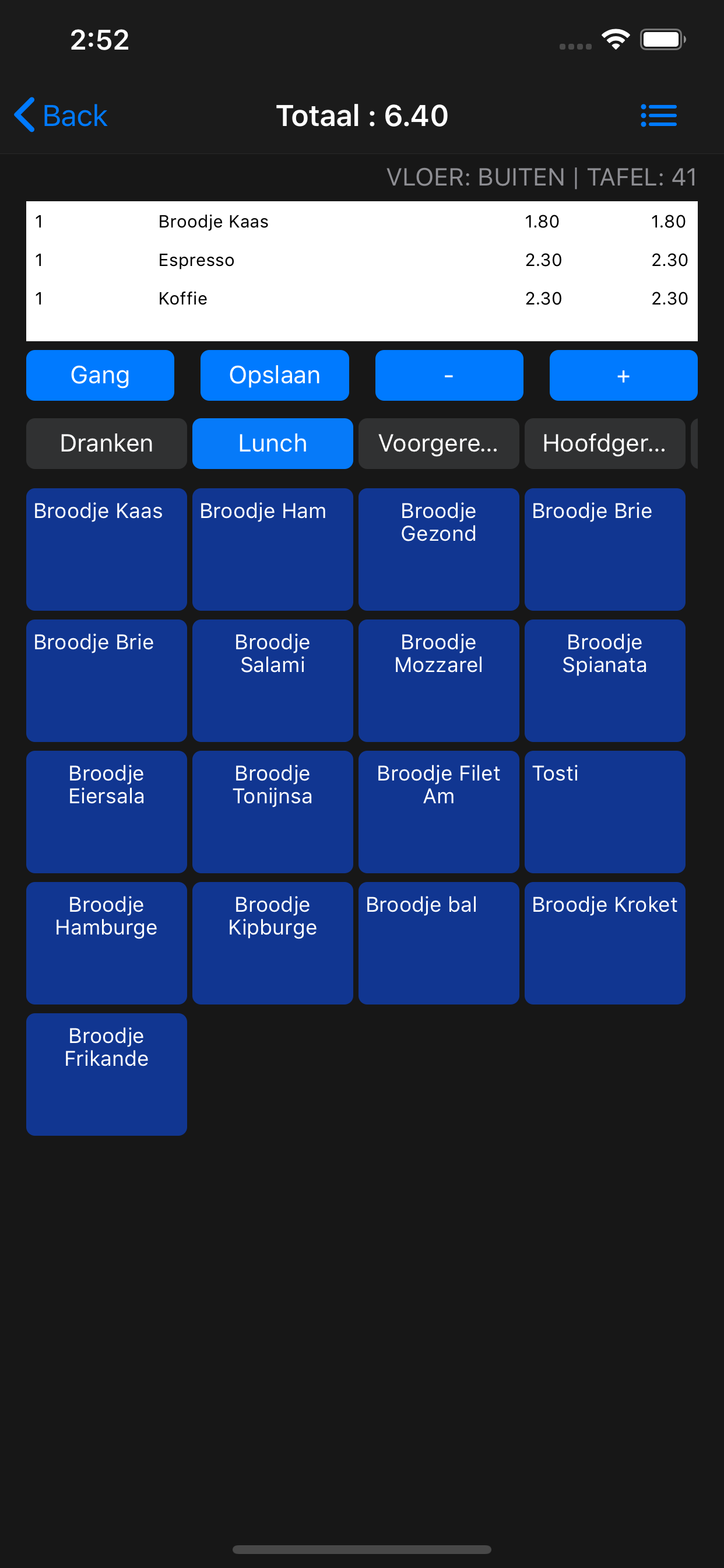 Tafelbediening screenshot 3