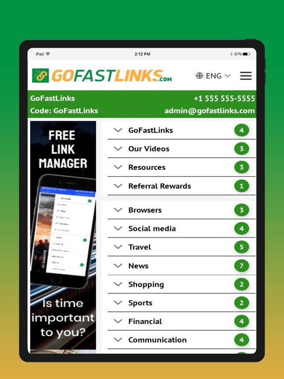 GoFastLinks iPad screenshot 3 - Productivity app