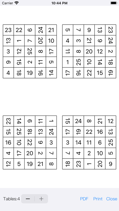 Schulte table - fast reading. Screenshot