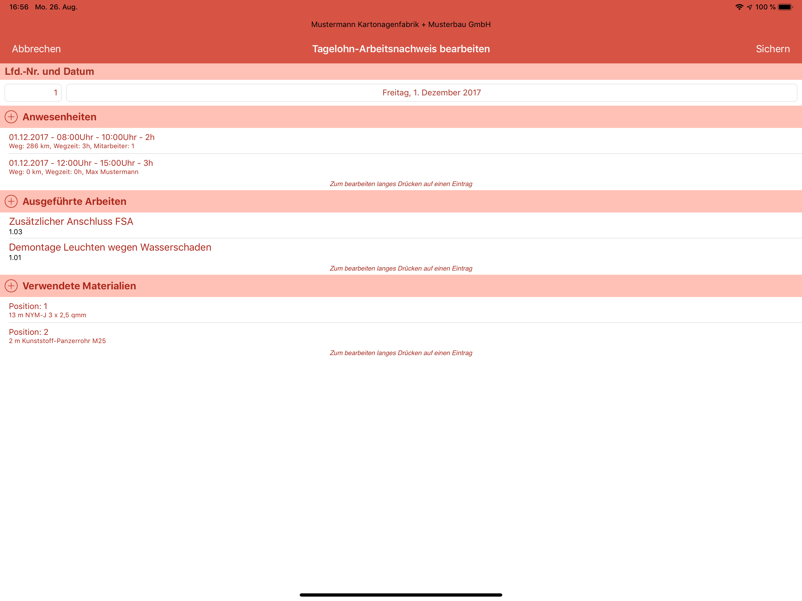 Service Report  (Tagelohn) screenshot 10