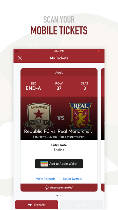 Sacramento Republic FC App Screenshot