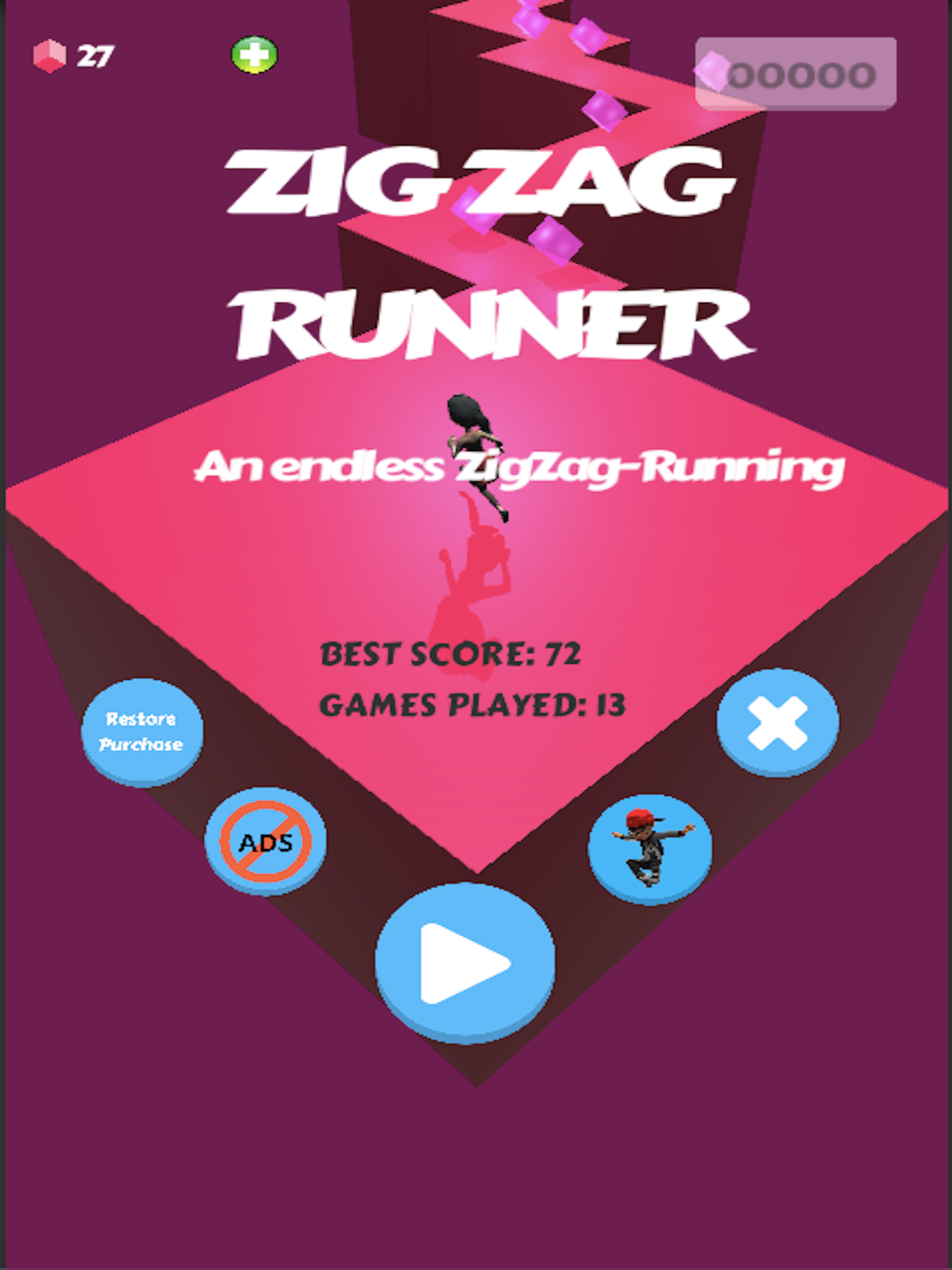 Zig Zag Runner - Arcade Game screenshot 9