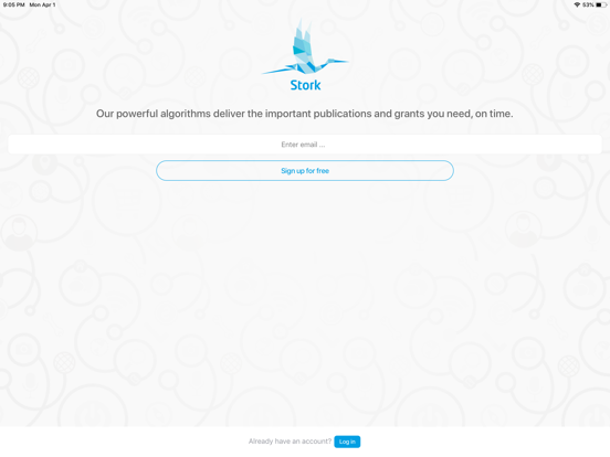 Stork for Researchers iPad screenshot 1 - Productivity app
