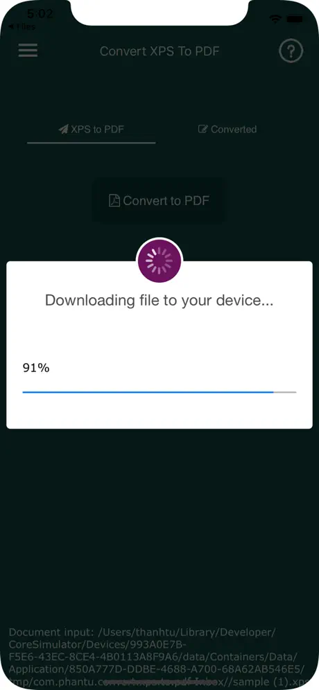將XPS轉換為PDF