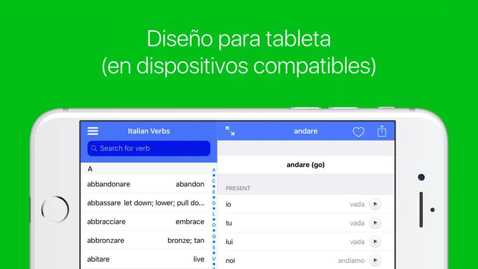 Captura de pantalla de Los Verbos Italianos en iPhone 6