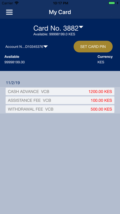 Screenshot #1 pour VCB Card Manager