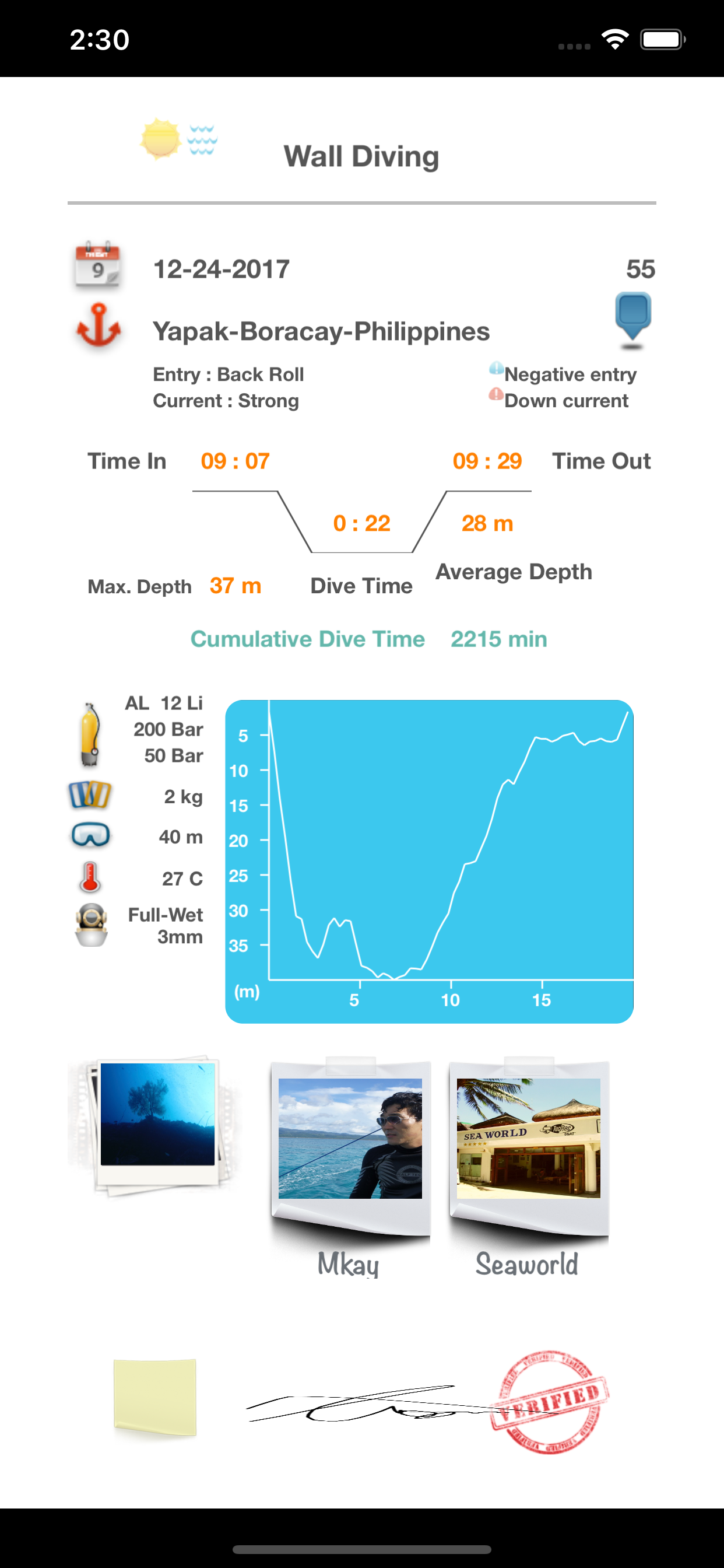 Dive Diary