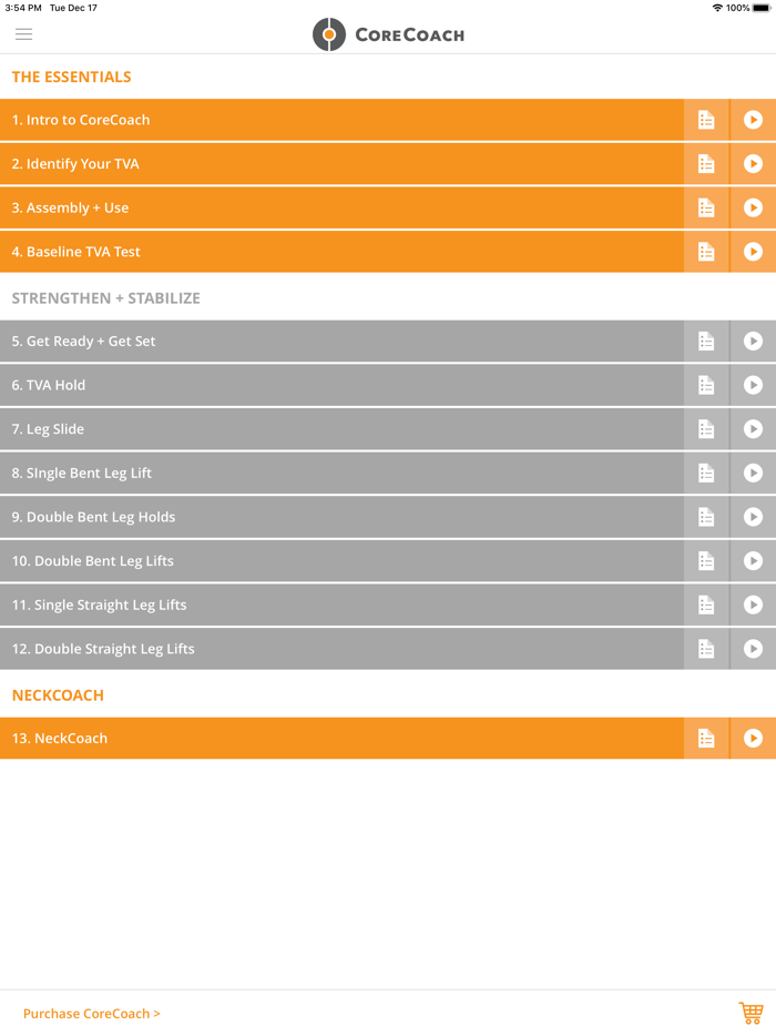 CoreCoach Biofeedback Training