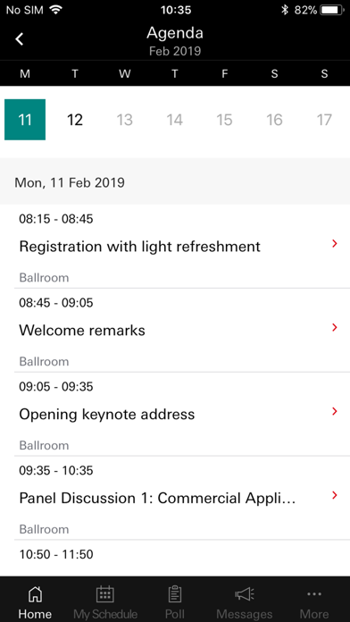 HSBC Events Screenshot