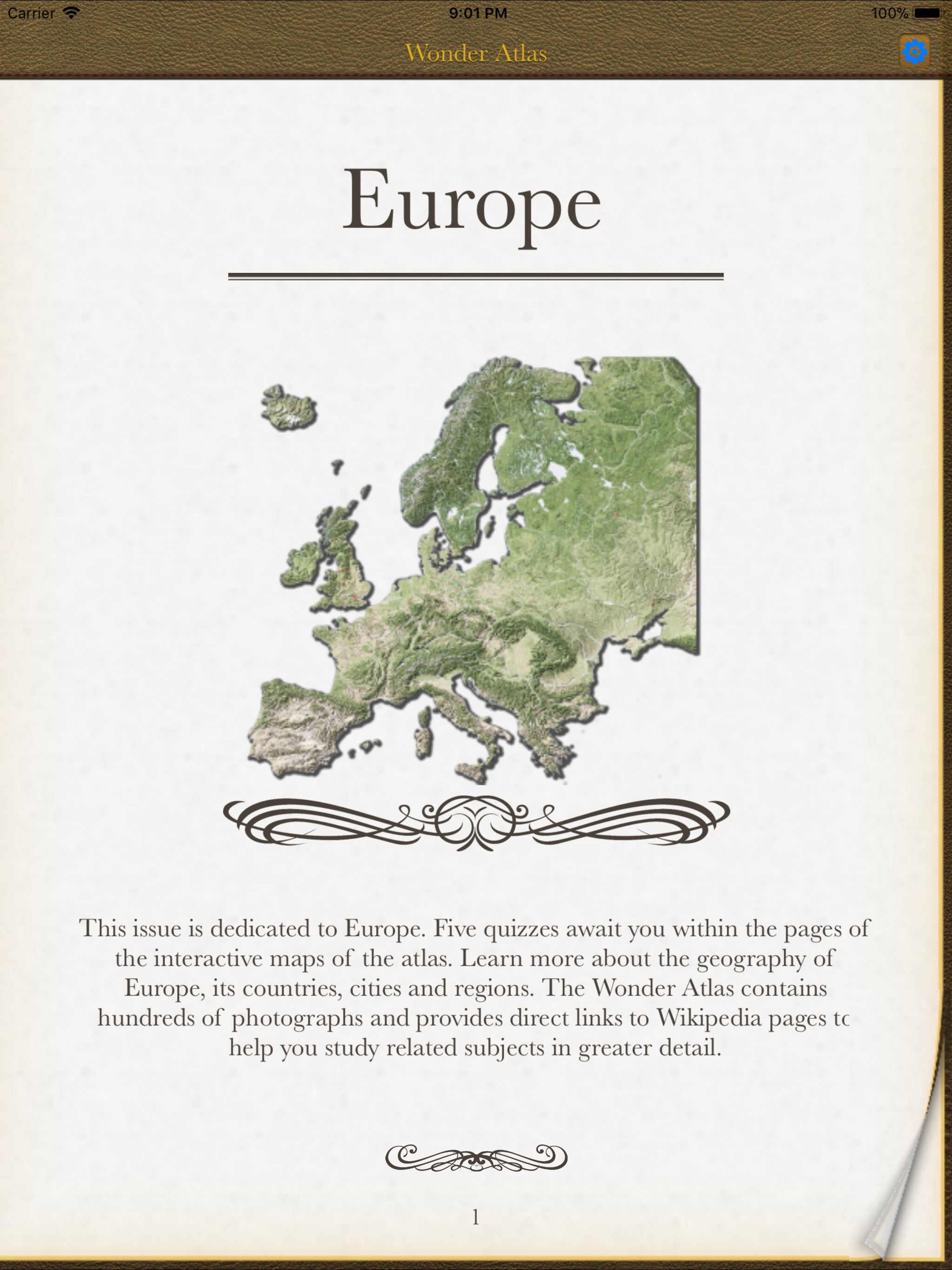 Europe. The Wonder Atlas Quiz.