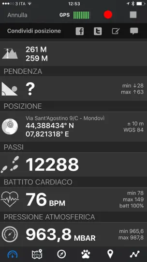 Captura de pantalla de EasyTrails GPS en iPhone 4