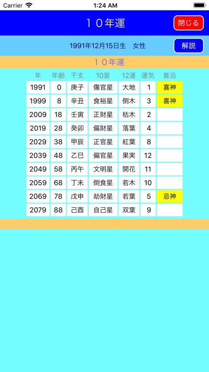 八雲四柱推命Y E A R版 screenshot-5