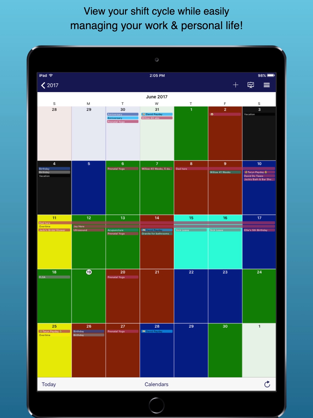 Spark - Shift Calendar ipad screenshot 1
