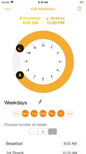 Meal Reminders screenshot 2