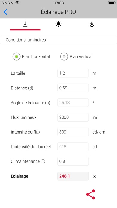 Screenshot #3 pour Calcul de l'éclairage Pro