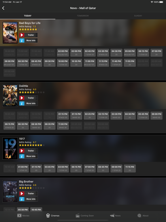 Cinema Qatar - Lite iPad screenshot 4 - Entertainment app