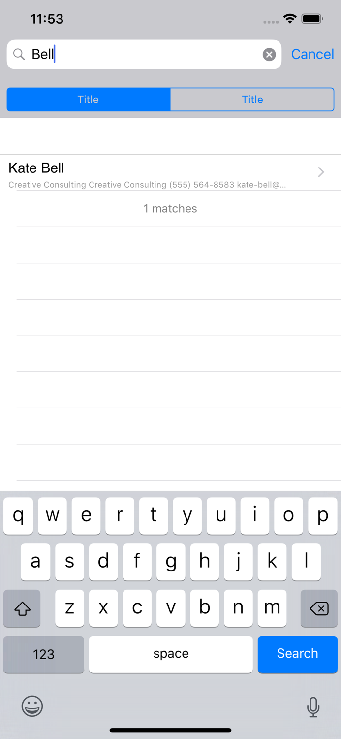 Contacts last entries and search