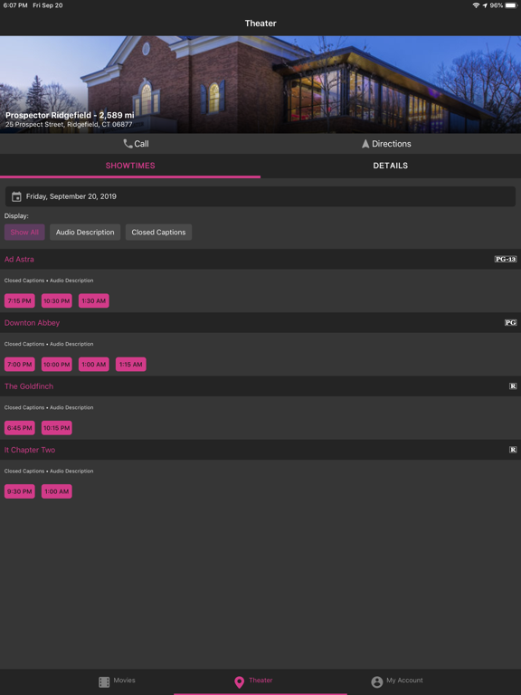 Prospector Theater iPad screenshot 4 - Entertainment app