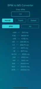 BPM to MS Converter screenshot #1 for iPhone