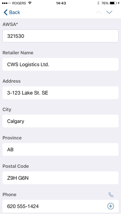 CWS Logistics Screenshot