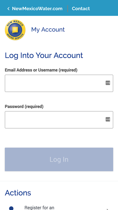 New Mexico Water Service Screenshot