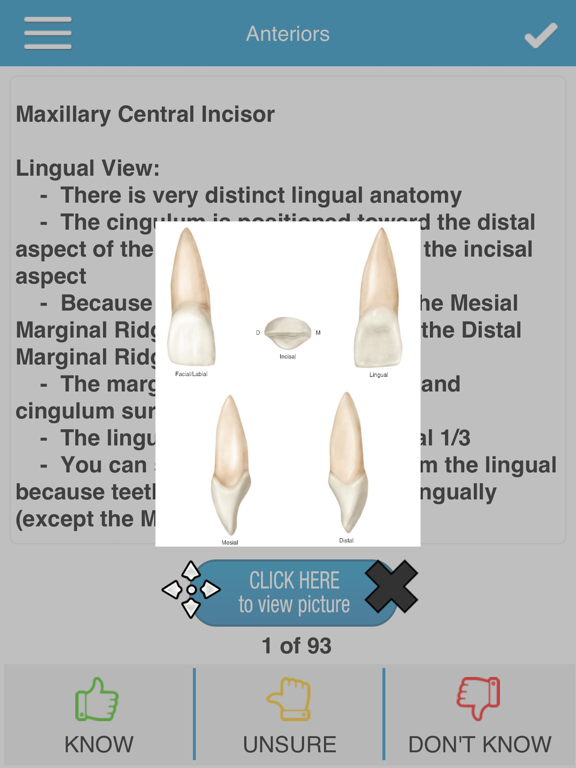 Screenshot #5 pour ADAT Dental Anatomy Cram Cards