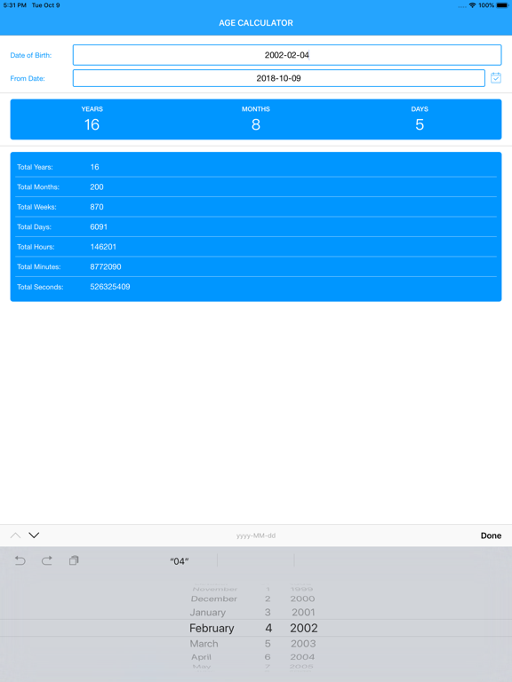Screenshot #4 pour Age Calculator App