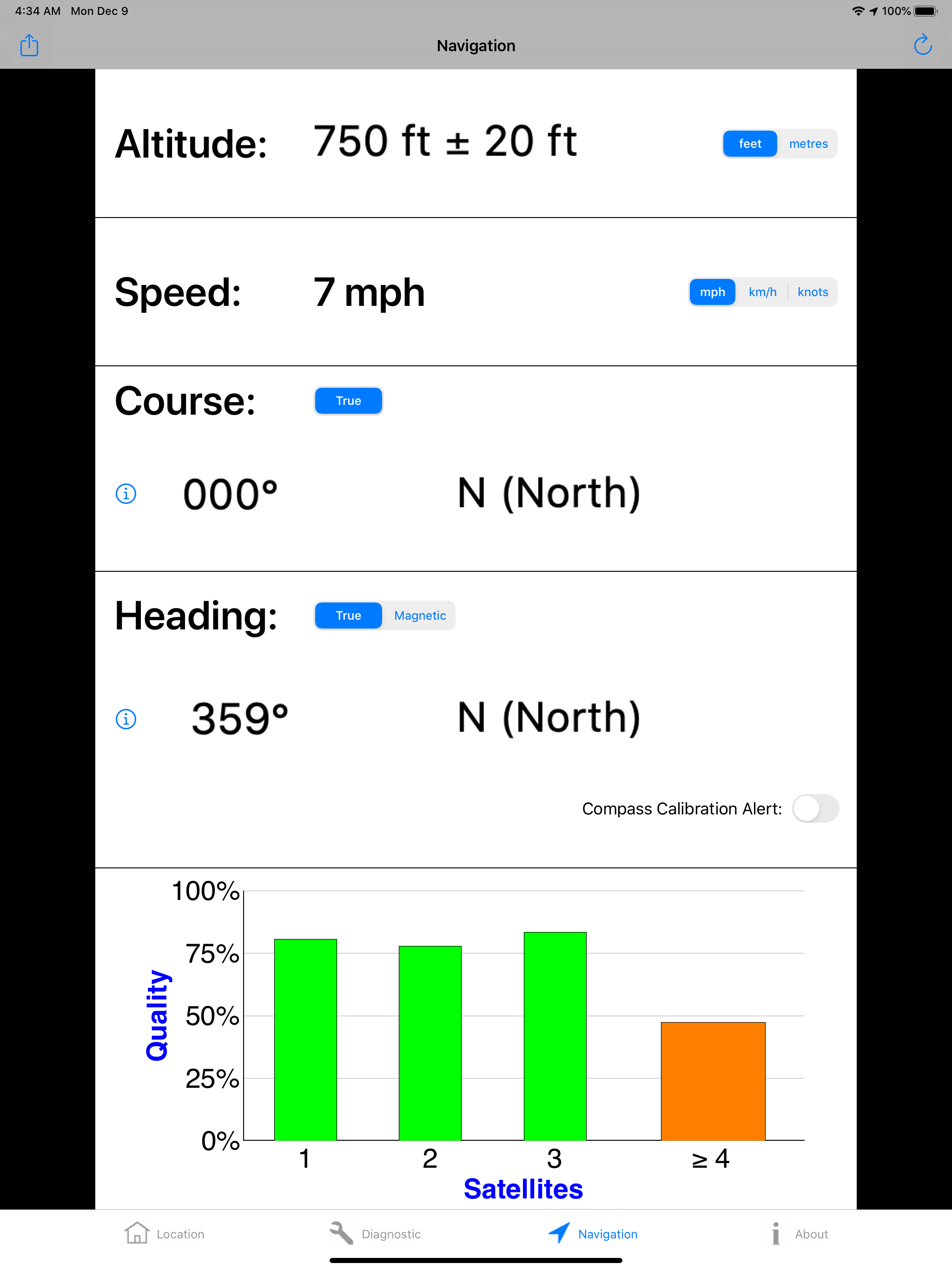 GPS Diagnostic: Satellite Test