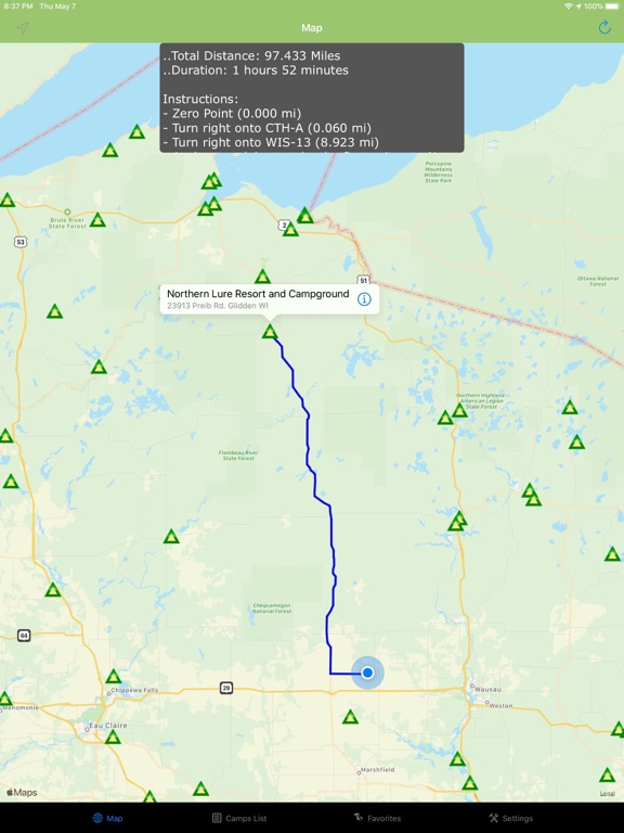 Screenshot #5 pour Wisconsin – Camping & RV spots