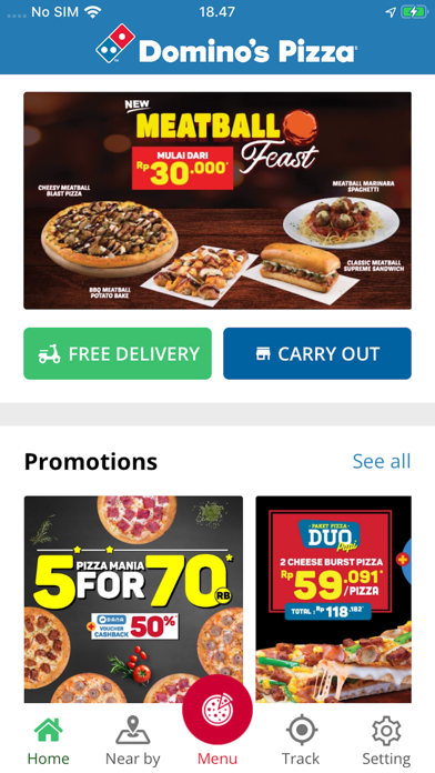 Domino's Pizza Indonesia iPhone screenshot 1