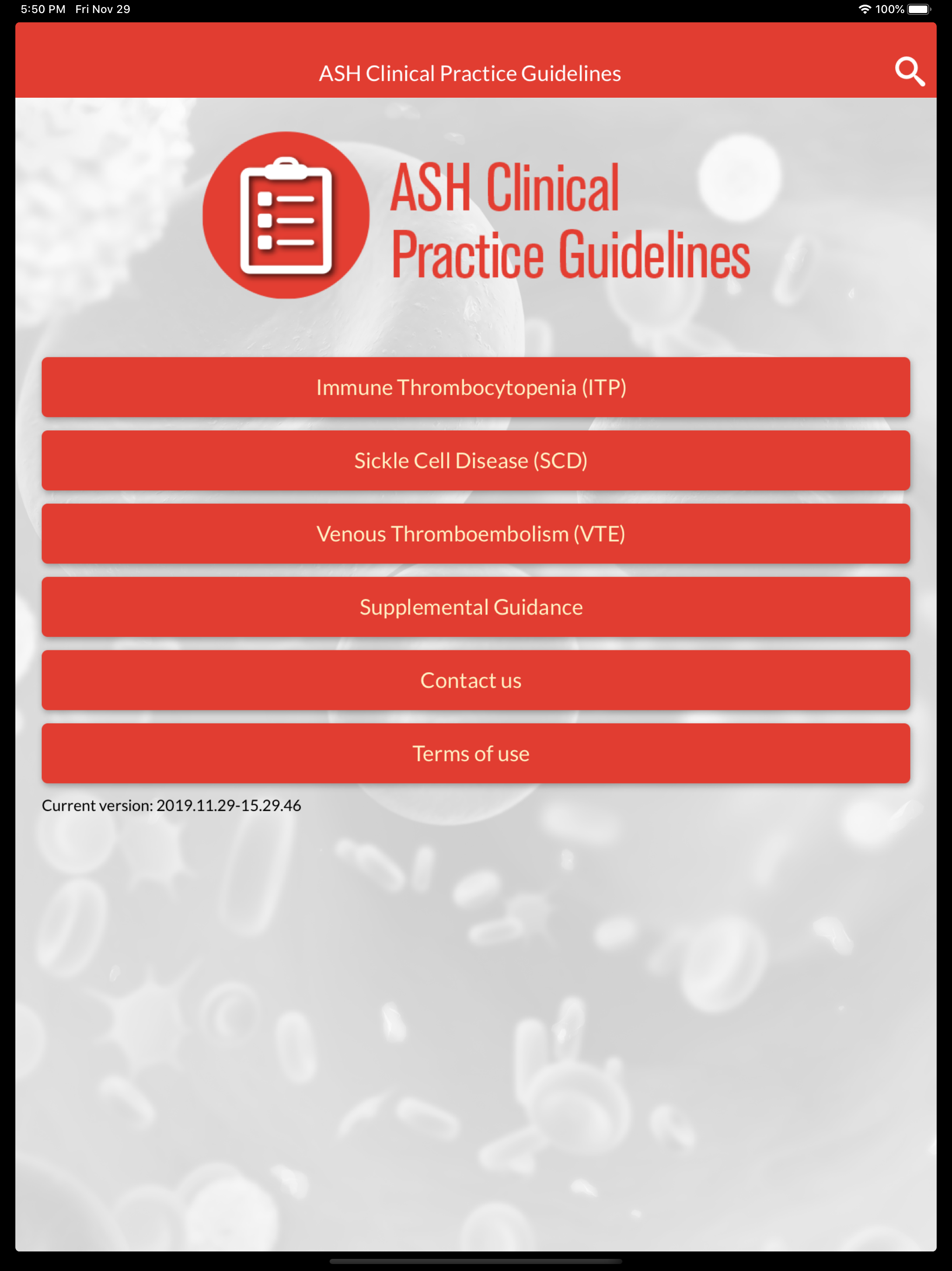 ASH Practice Guidelines screenshot 5