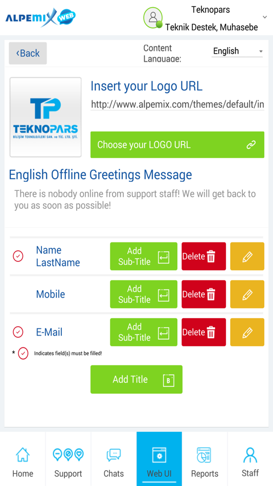 #7. Live chat support - alpemixWeb (iOS) 由: Teknopars Bilisim Teknolojileri