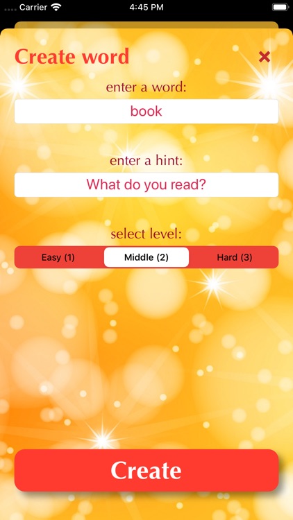 Find the letters for the word