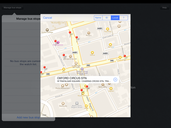 Next Bus Times for London iPad screenshot 5 - Travel app