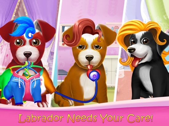 Fluffy Labrador Puppies Salon iPad screenshot