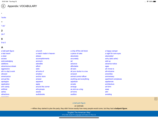 English The American Way iPad screenshot 6 - Education app