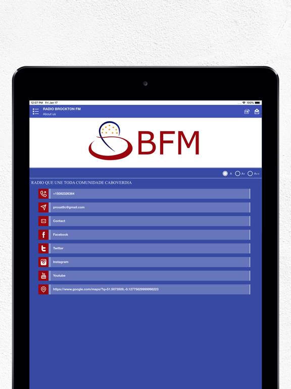 RADIO BROCKTON FM iPad screenshot 7 - Entertainment app