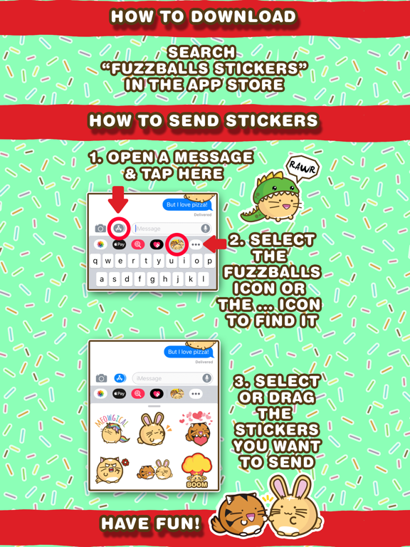 Fuzzballs Animated Stickers iPad screenshot 4 - Stickers app