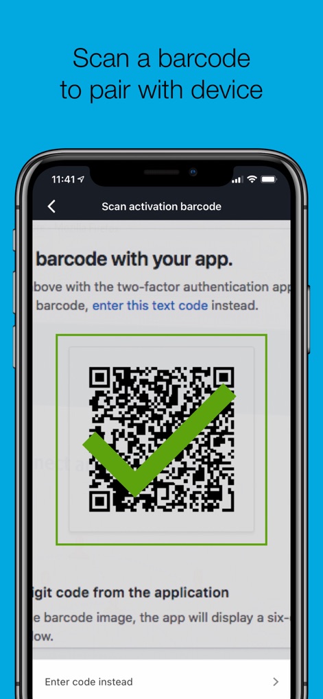 OneLogin Protect - Cet outil facilite le jumelage de nouveaux comptes grâce à l'interface de scan de code QR et offre une méthode alternative pour "Entrer le code" manuellement, garantissant une flexibilité maximale.